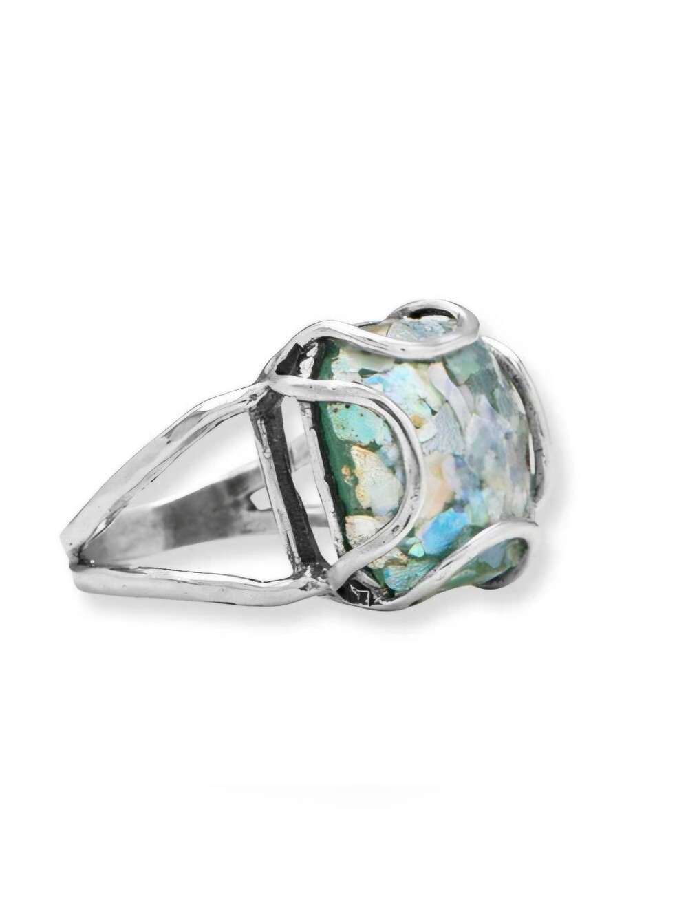 WIRE SET ROMAN GLASS RING - Picture 2 of 2